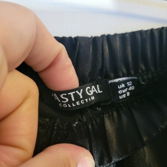 Nasty Gal Loungesleep pant Women's 8 Black Pleated Elastic Waistband High Rise - Picture 5 of 7